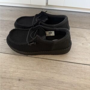 Hey Dude Black Wally Youth Shoes